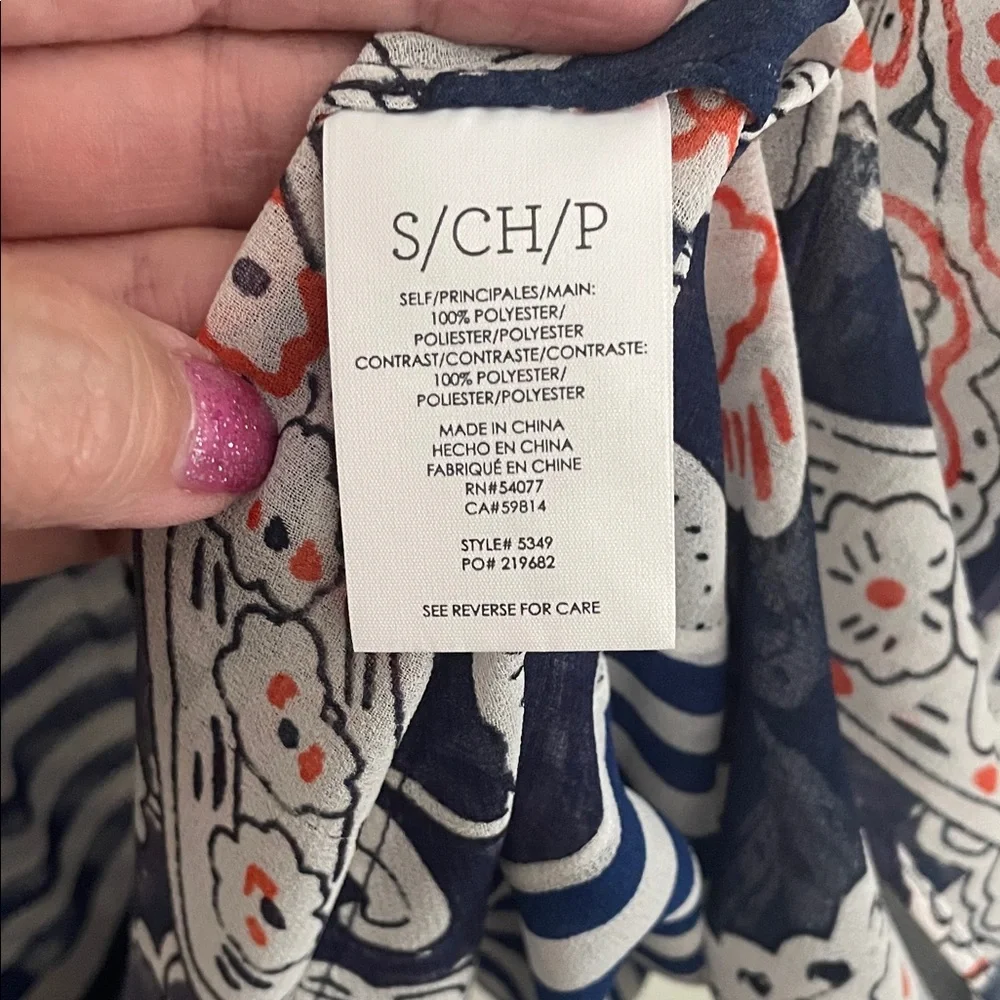 CAbi Blue and White Paisley Blouse - Picture 6 of 6